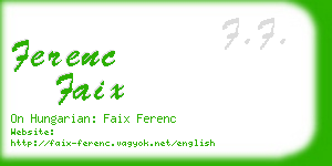 ferenc faix business card
